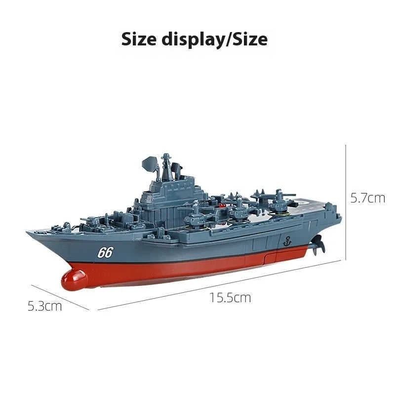 Remote control mini carrier frigate plastic toy in gray for infant hand-eye coordination development