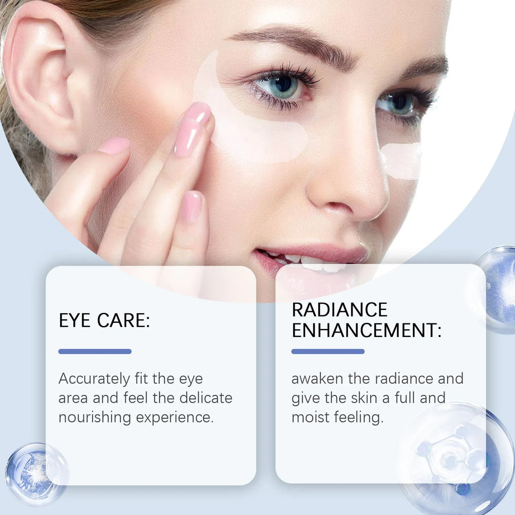 Elastic eye care patch with collagen and hyaluronic acid for under-eye wrinkle fading