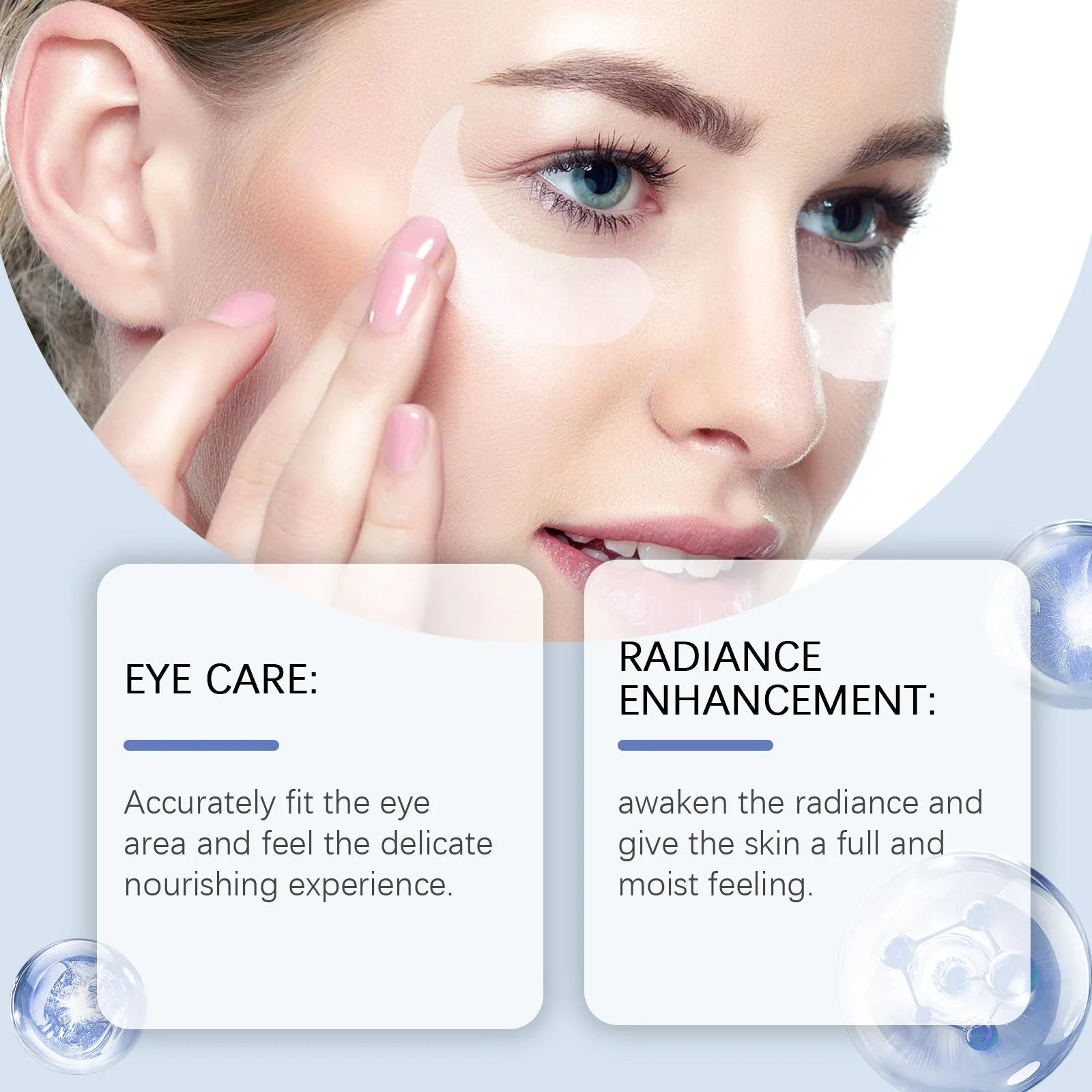 Elastic eye care patch with collagen and hyaluronic acid for under-eye wrinkle fading