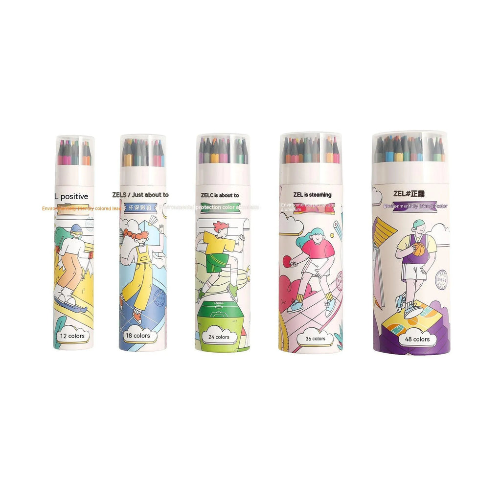 Zhenglin Sports Series colour pencil sets in various colour counts including 24 and 36 pencil options
