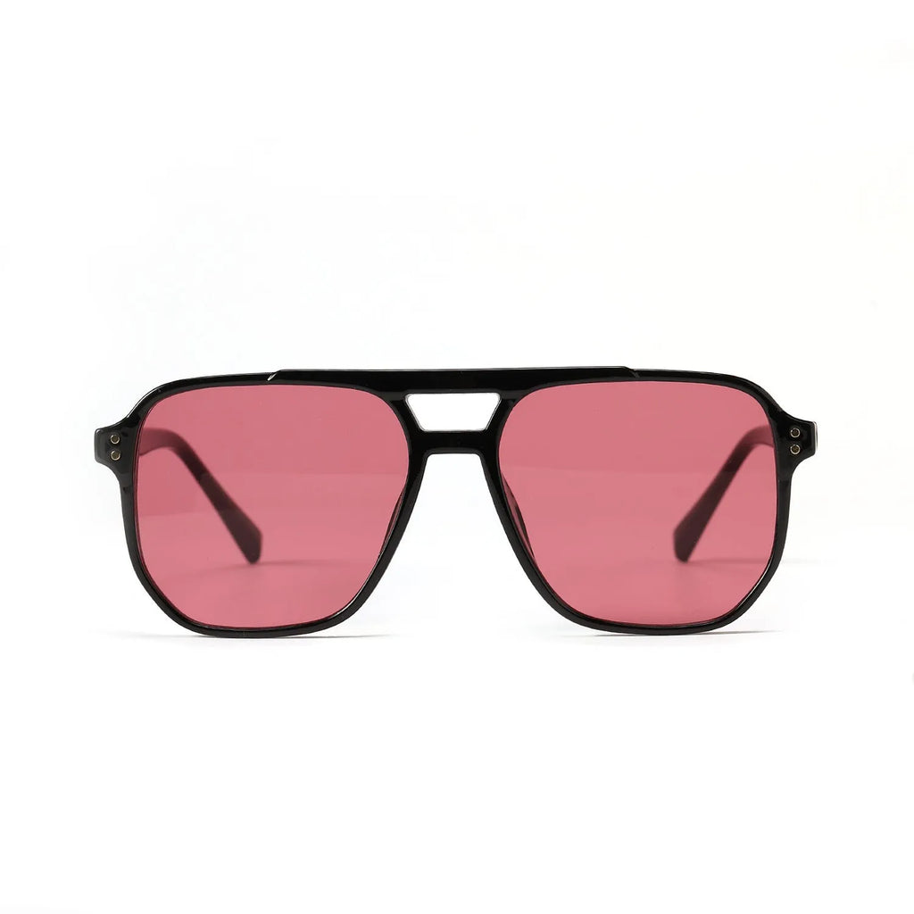 Women's square double beam fashion sunglasses with UV400 protection in various colour options