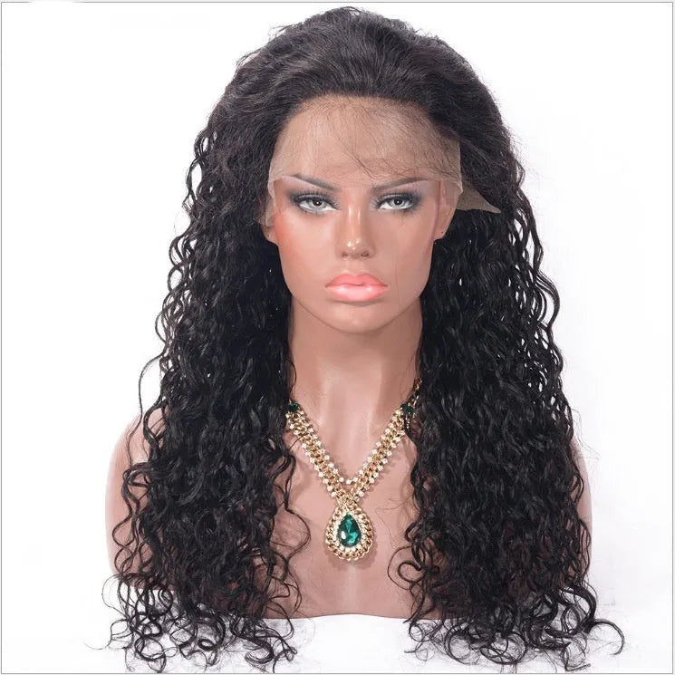 Realistic human hair curly headband wig, fully hand-woven, 8-30 inch length options, colour 360 deep curly wave