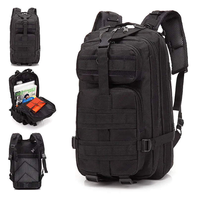 Large khaki hiking backpack with air pillow belt system showing 45cm height for outdoor sports