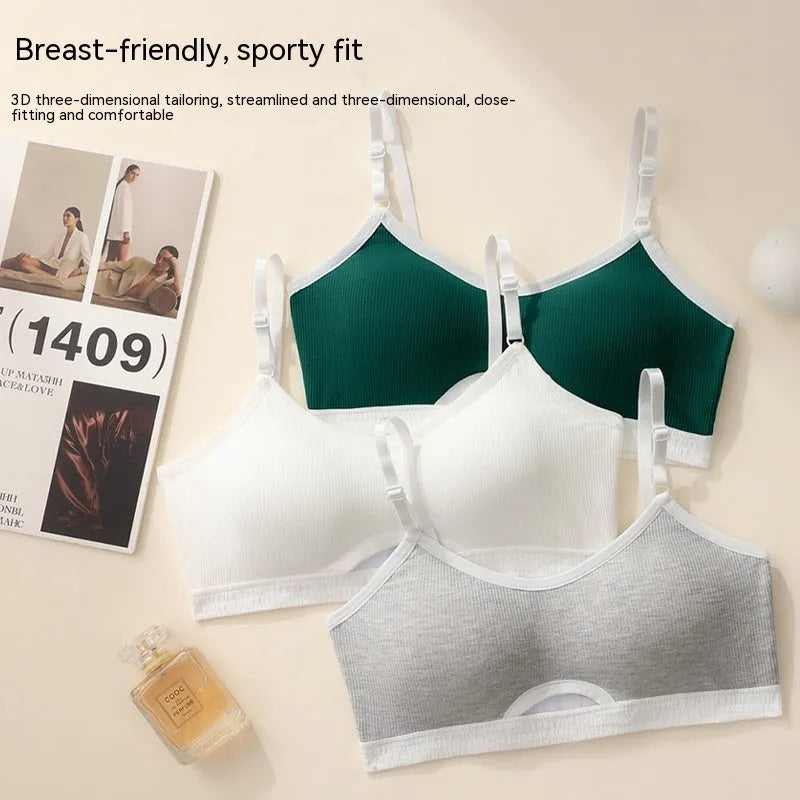Sports underwear vest with moulded cups and contrast back design in multiple colour options