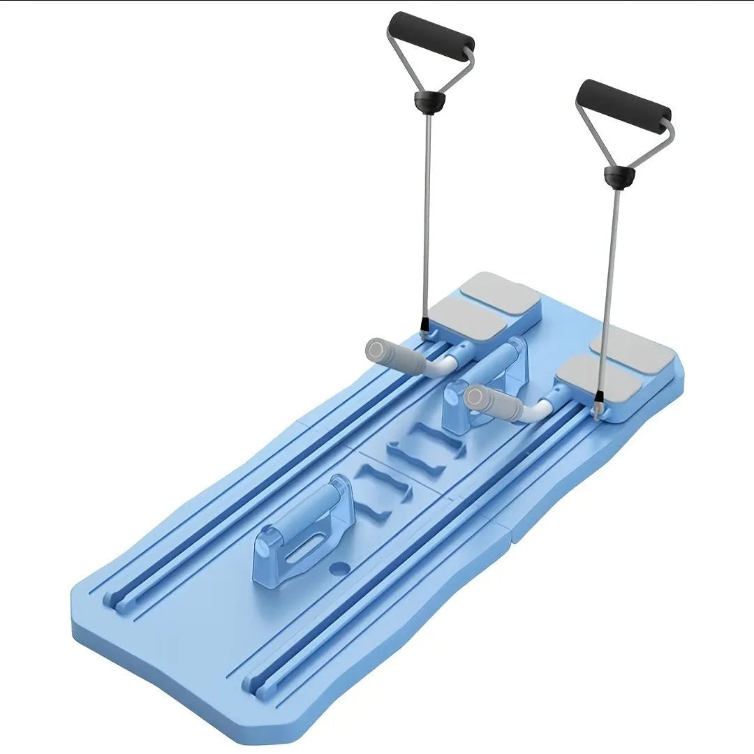 Blue multifunctional supine board with wheels for home abdominal exercise equipment