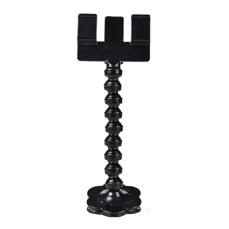 Pet photography tool with black plastic phone clip and snack holder for dog selfies