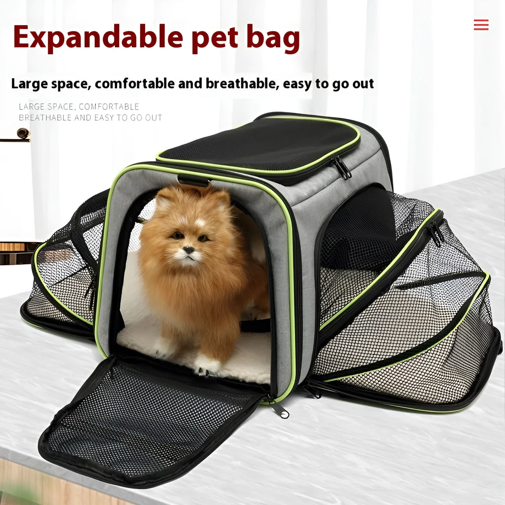 Cat transport bag in solid colour with 600D cation material construction