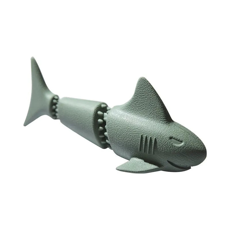 Deep sea shark themed rubber dog toy in conch or starfish design, blue or green colour