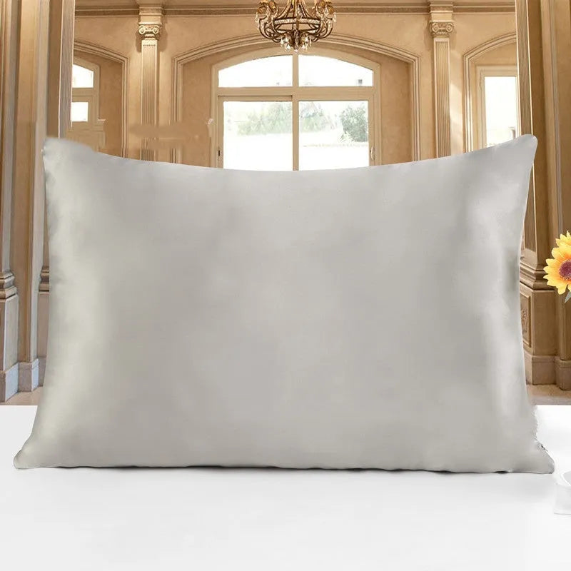 19 momme double-sided mulberry silk pillowcase with hidden zip closure in a neutral colour
