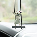 Resin cartoon cat pendant for car interior decoration with adjustable rope