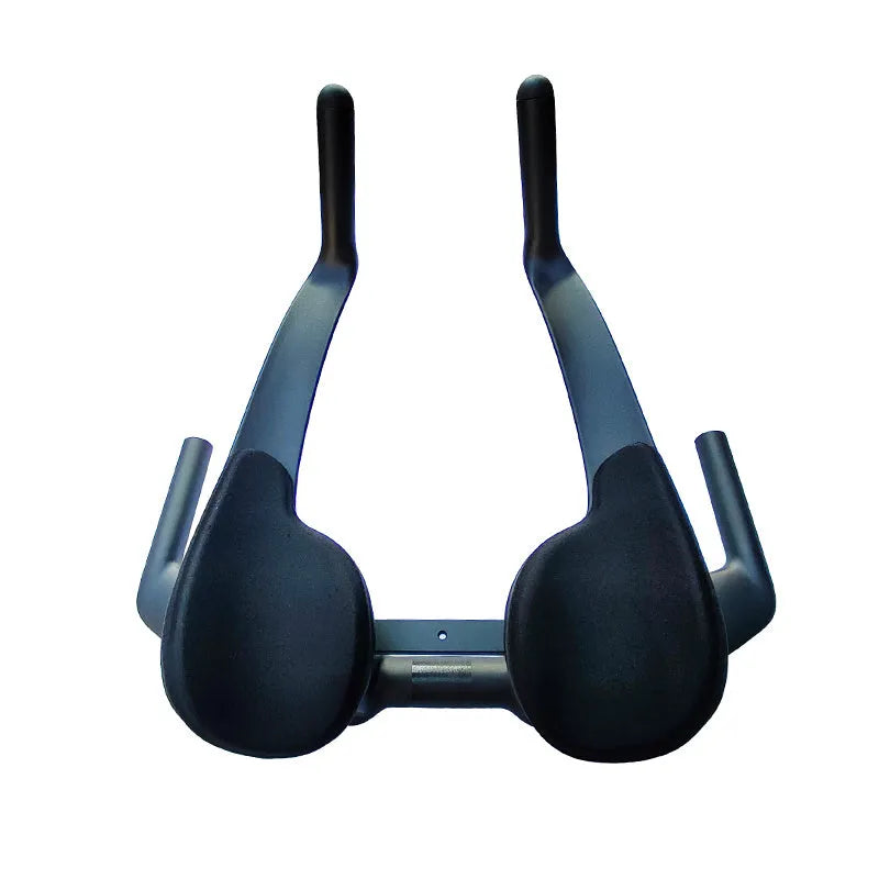 Carbon fibre long distance TT handlebar for road bike, 31.8mm calibre, black matt finish, with visible TT extension bars