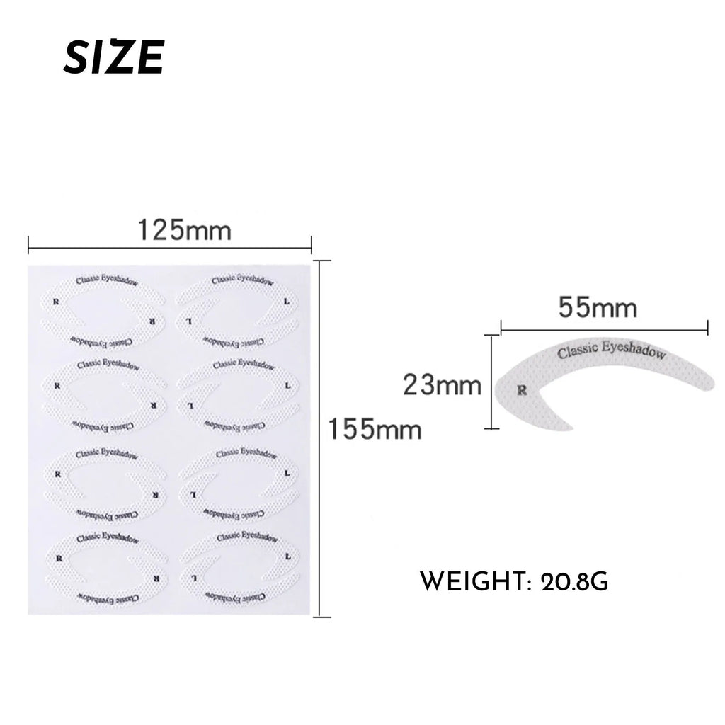 Set of four reusable flexible eyeliner and eyeshadow makeup stencil templates.
