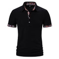 Men's cotton blend polo shirt with turnover collar and colour stitching in three colour options