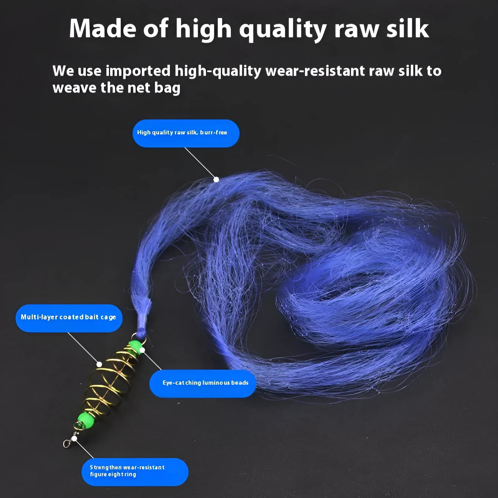 Hand throw fishing net with spring hook and sticky nylon mesh in multiple sizes from 1.5cm to 6.5cm