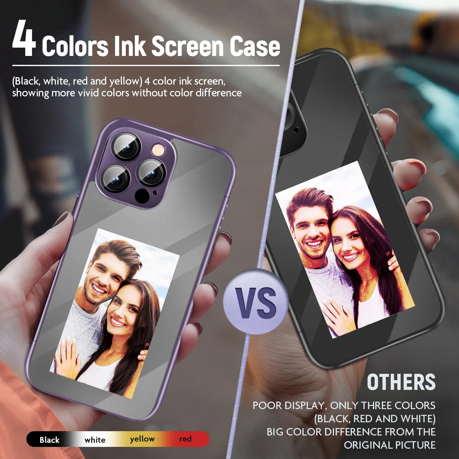 Flip phone case for iPhone 15 Pro and Pro Max with NFC ink screen in black plastic