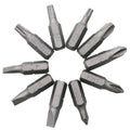 45# steel L-type double-headed socket wrench with ten screwdriver bits laid out on a workbench.