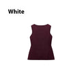 Slim fit dark red sleeveless viscose vest with a raised 3D pattern, shown on a hanger.