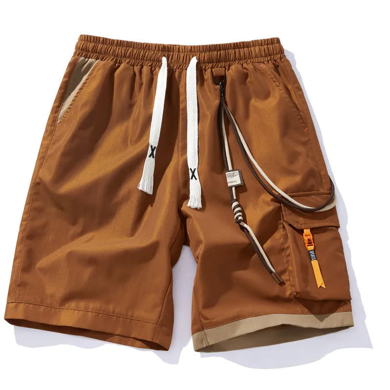 Men's plus size bamboo fibre sports shorts in a loose, cropped fit