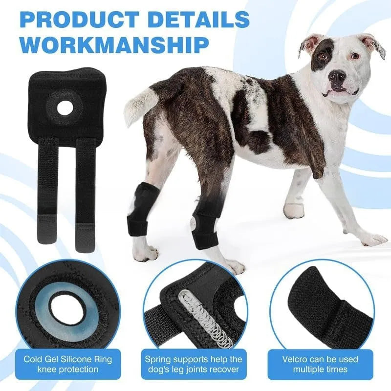 Black polyester dog leg guard for joint protection and ACL recovery in three sizes