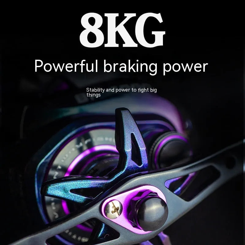 Colourful BM2000 water drop shaped fishing reel with a strong magnetic brake system.