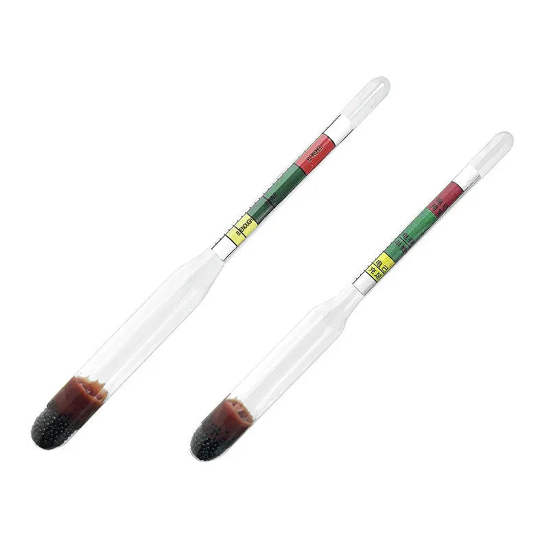 Glass electrohydraulic hydrometer for automotive battery electrolyte density testing