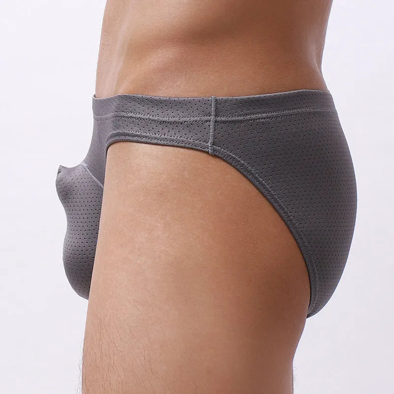 Men's nylon underwear in transparent loose design showing available colour options