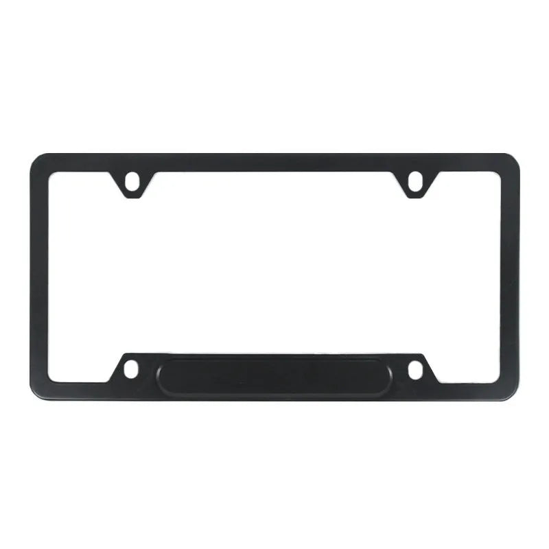 Minimalist aluminium alloy license plate frame in black for American Standard cars
