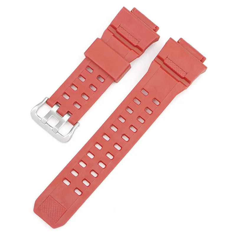 Camouflage patterned TPU watch strap with a silver buckle, showing its 12+7cm length.