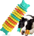 Blue natural rubber caterpillar-shaped dog chew toy for aggressive chewers.