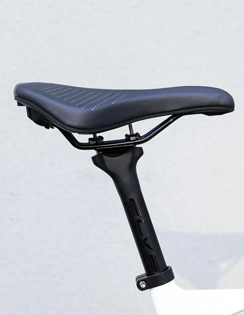 Black and pink mountain bike road bike seat cushion with PU foam and resin sponge padding in size M