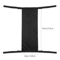 Black cylindrical oxford cloth pannier bag for securing an oxygen cylinder to a wheelchair.