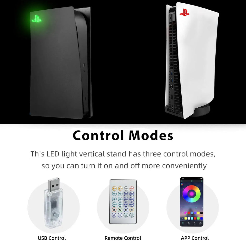 PS5 light pickup function ambience lamp with remote control, compact 3.5x3.5cm USB accessory for gaming setup
