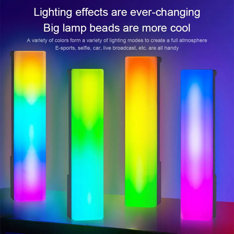 3D RGB music-activated table ambiance lamp with colour rhythm effects, black USB powered