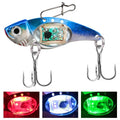 Luminous metal vib electronic lure in blue body and red body fishing bait