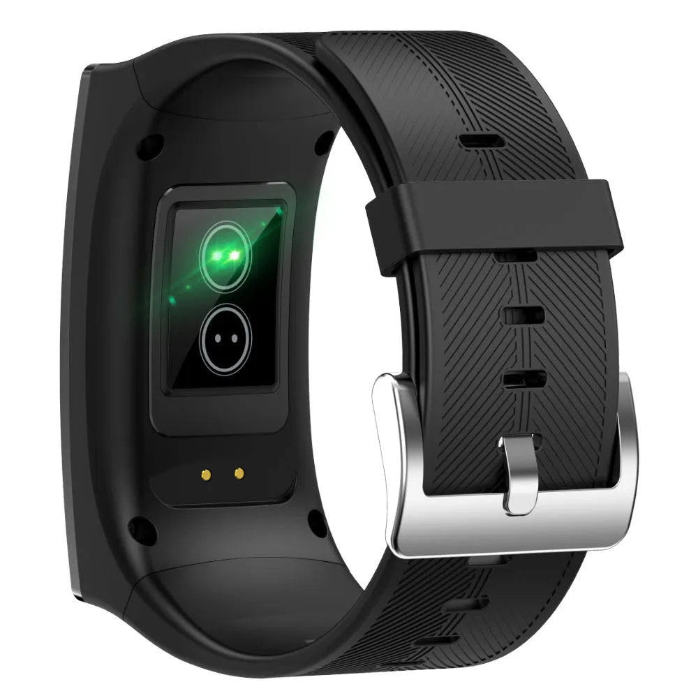 Bluetooth blood pressure sports watch with 1.91 inch screen and silicone wristband in Black colour option