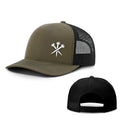 Army Green polyester adjustable dome crown sun hat with machine embroidery and digital inkjet printing