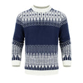 Men's knitted crew neck sweater with long sleeves in multiple size options