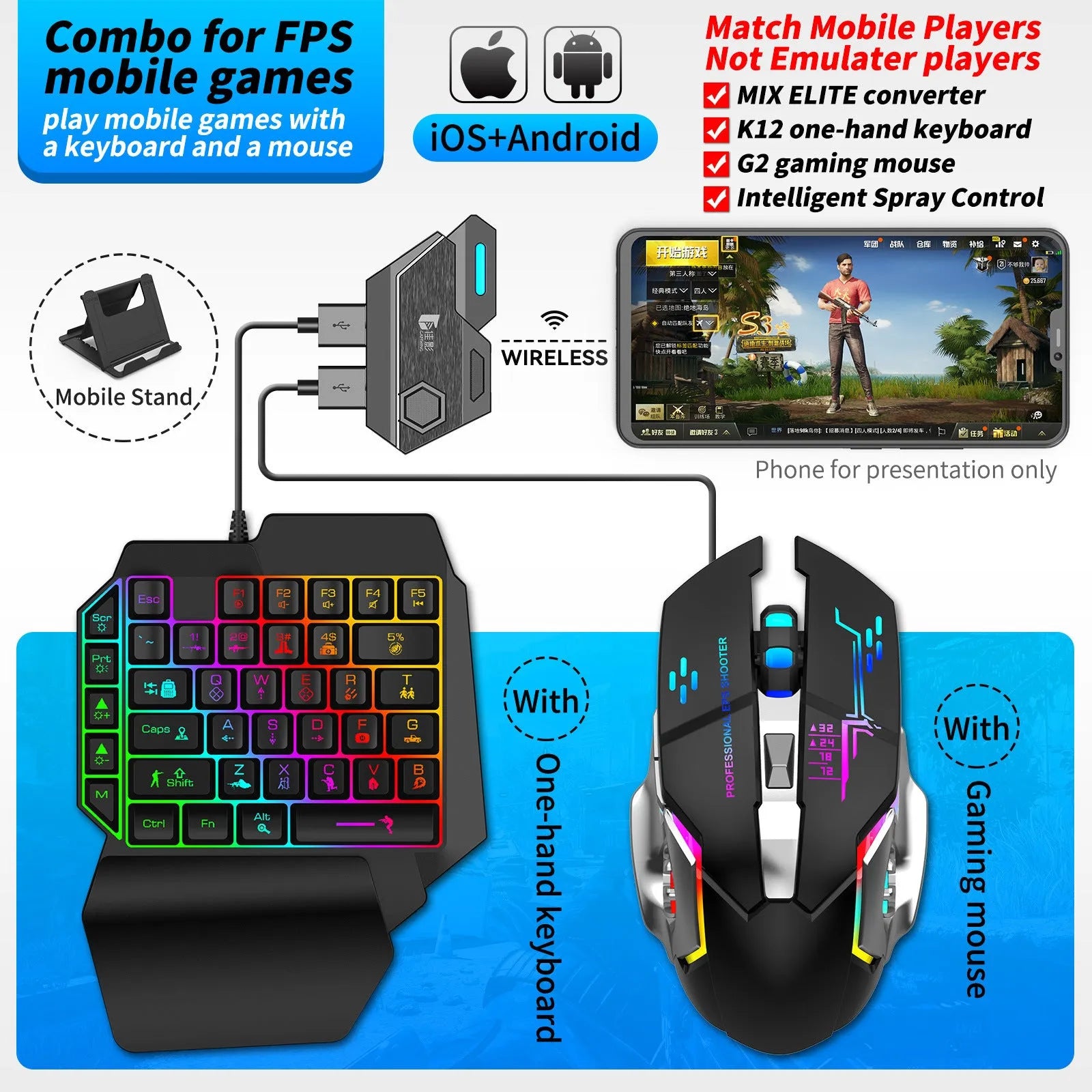 Gamwing Jiaying MIX USB keyboard and mouse converter for mobile gaming.