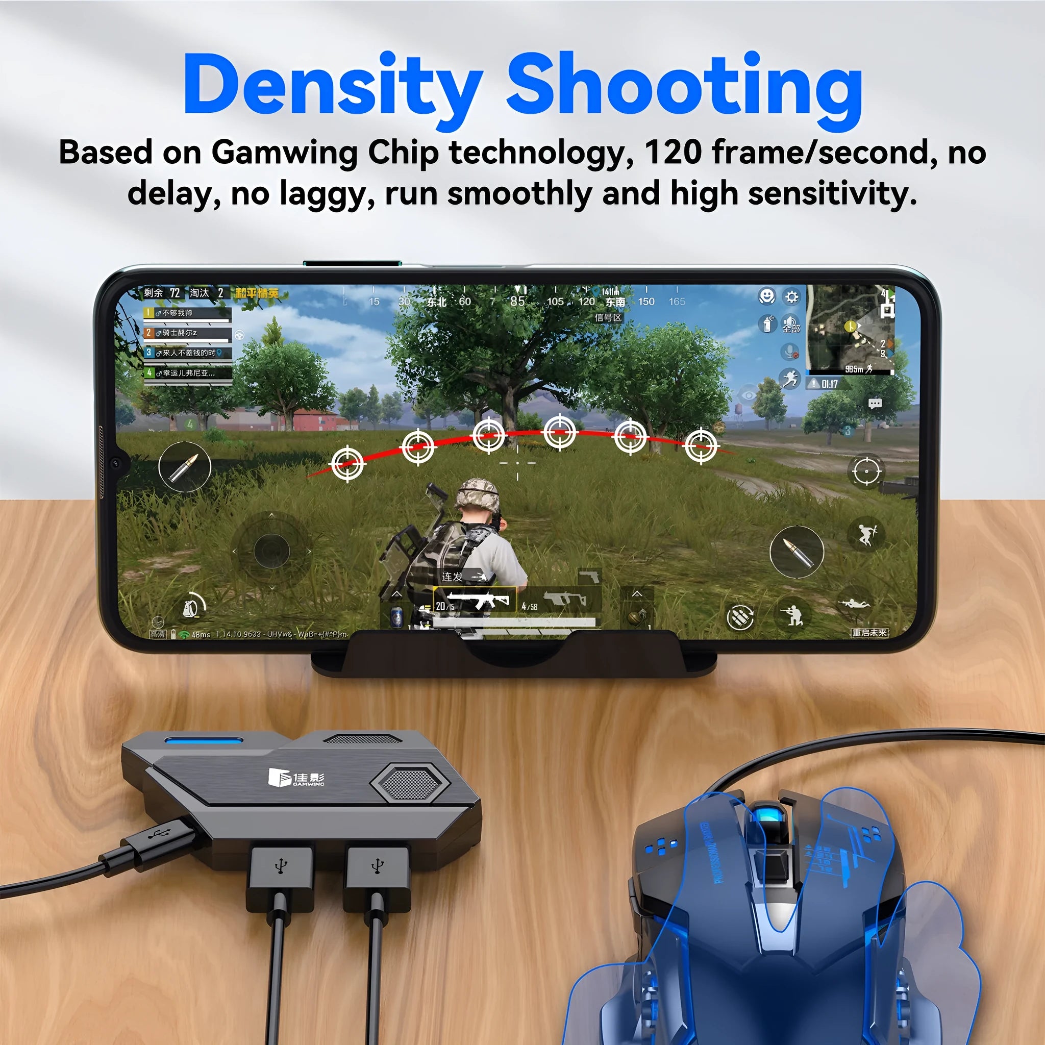 Gamwing Jiaying MIX USB keyboard and mouse converter for mobile gaming.