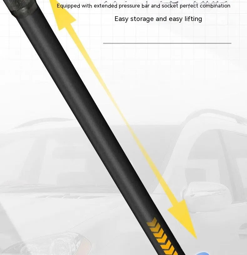 Horizontal low profile hydraulic car jack with handle, for tyre changes, 2.5T or 3T capacity
