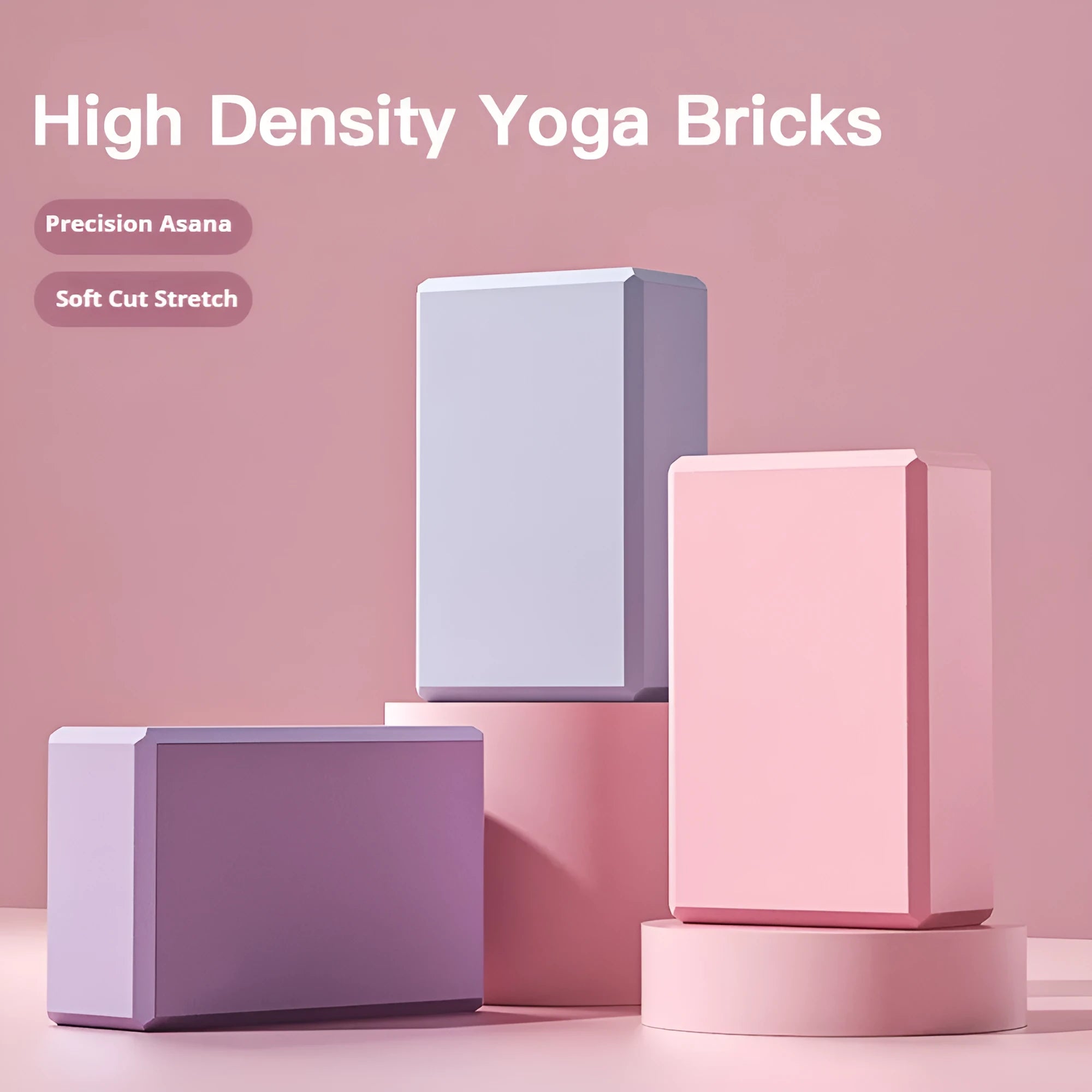 EVA foam yoga block in solid colour with hexagonal shape and grip ridges