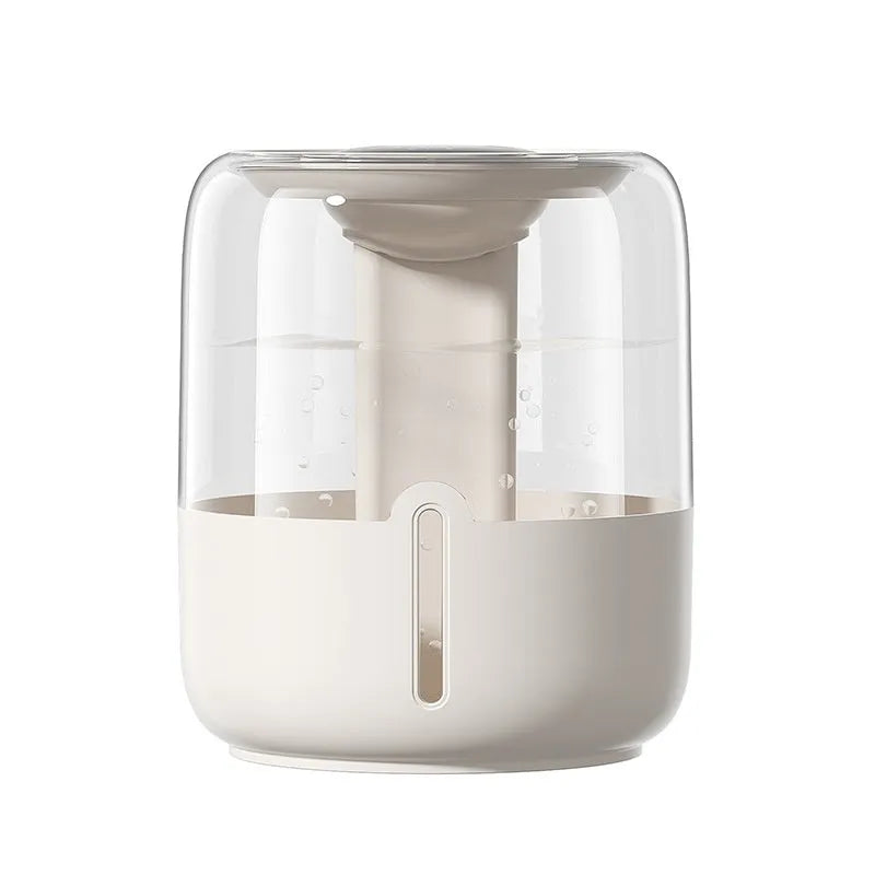 Beige large capacity USB humidifier with dual spray, display and night light
