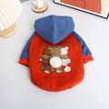 Red cotton pet clothing for small and medium dogs, sizes L to 4XL, lying flat