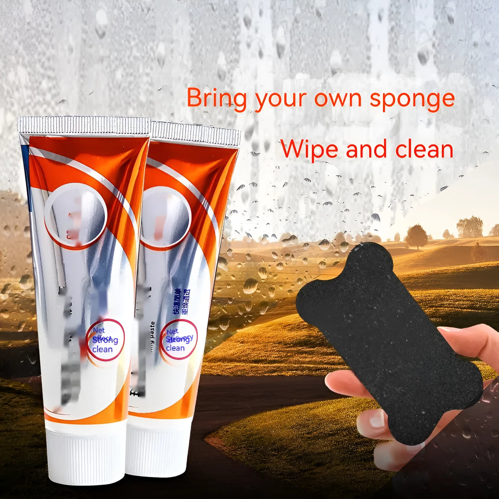 White packaging of 65ml car windshield cleaning agent for removing oil stains from glass