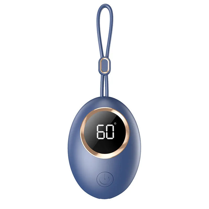 USB rechargeable hand warmer with digital display in multiple colour options