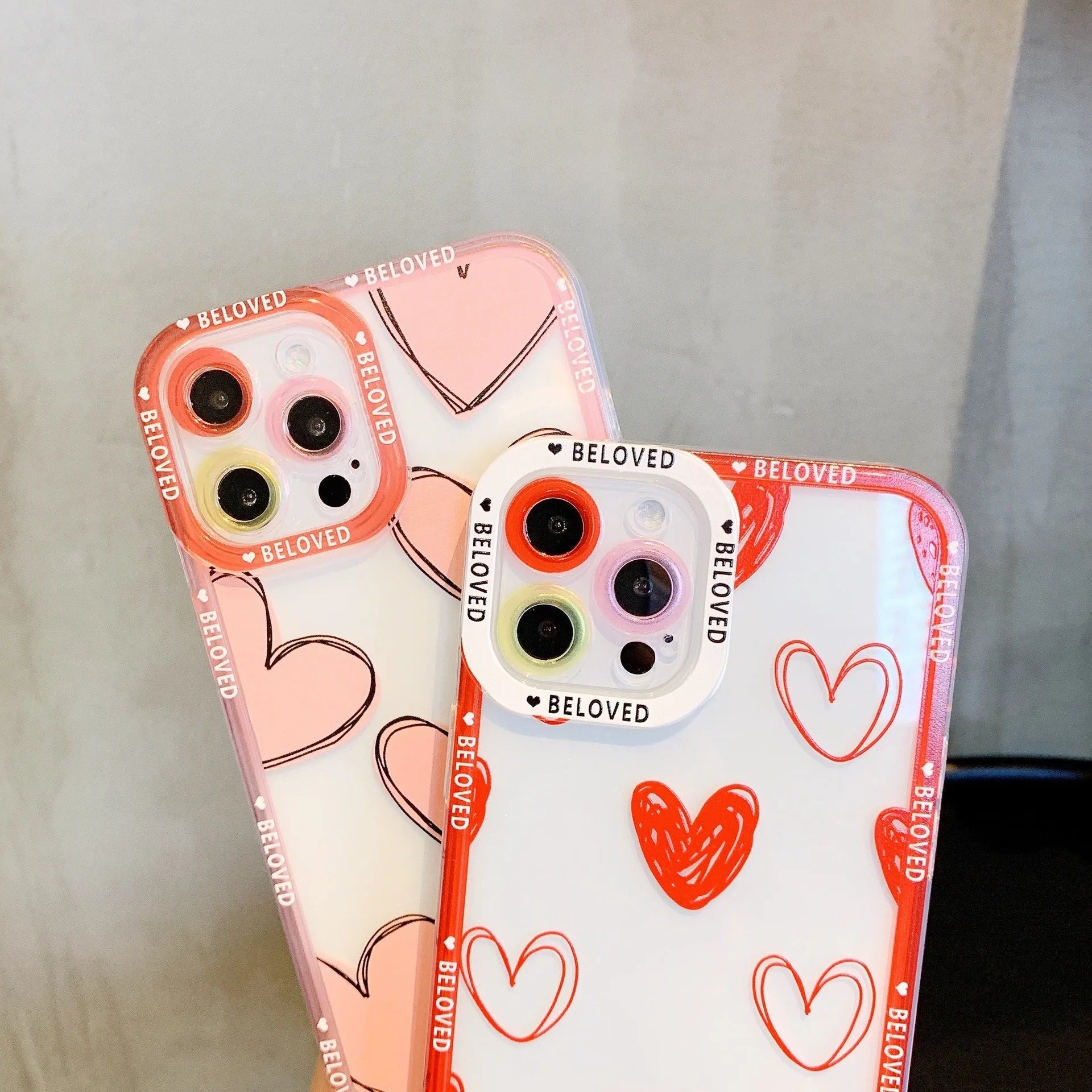 Pink love heart angel eyes TPU back cover phone case for iPhone 13 Pro Max