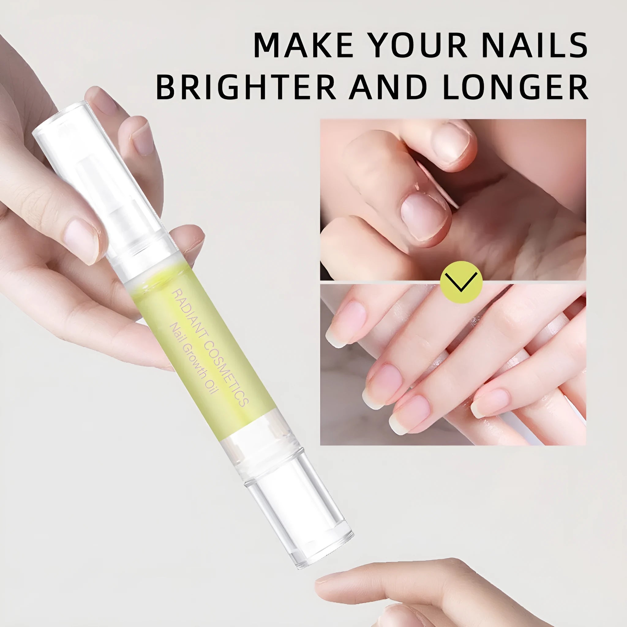 3ml bottle of wash-free nail growth treatment oil for promoting nail strength and moisturising cuticles