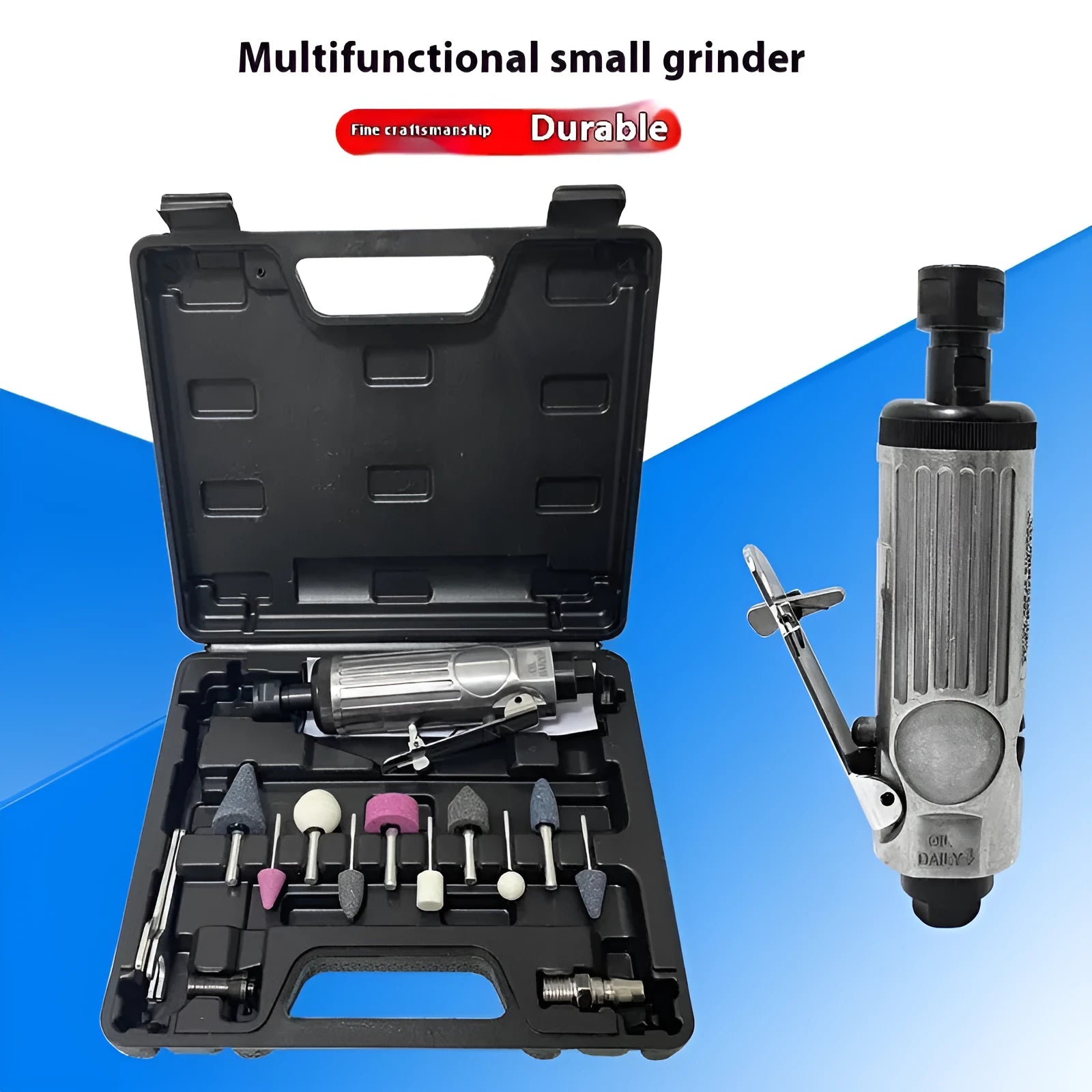 Pneumatic engraving machine set for wood carving and tyre repair grinding 23.3cm portable