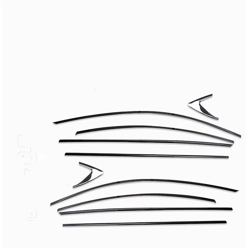 Stainless steel window trim strip with black titanium finish for window moulding installation
