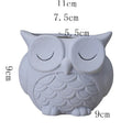 Handmade ceramic owl succulent pot in frosted finish with cartoon design